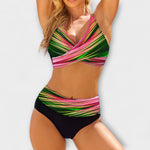 Alba – Bikini Confort y Estilo Inigualable - Grün Rosa / S