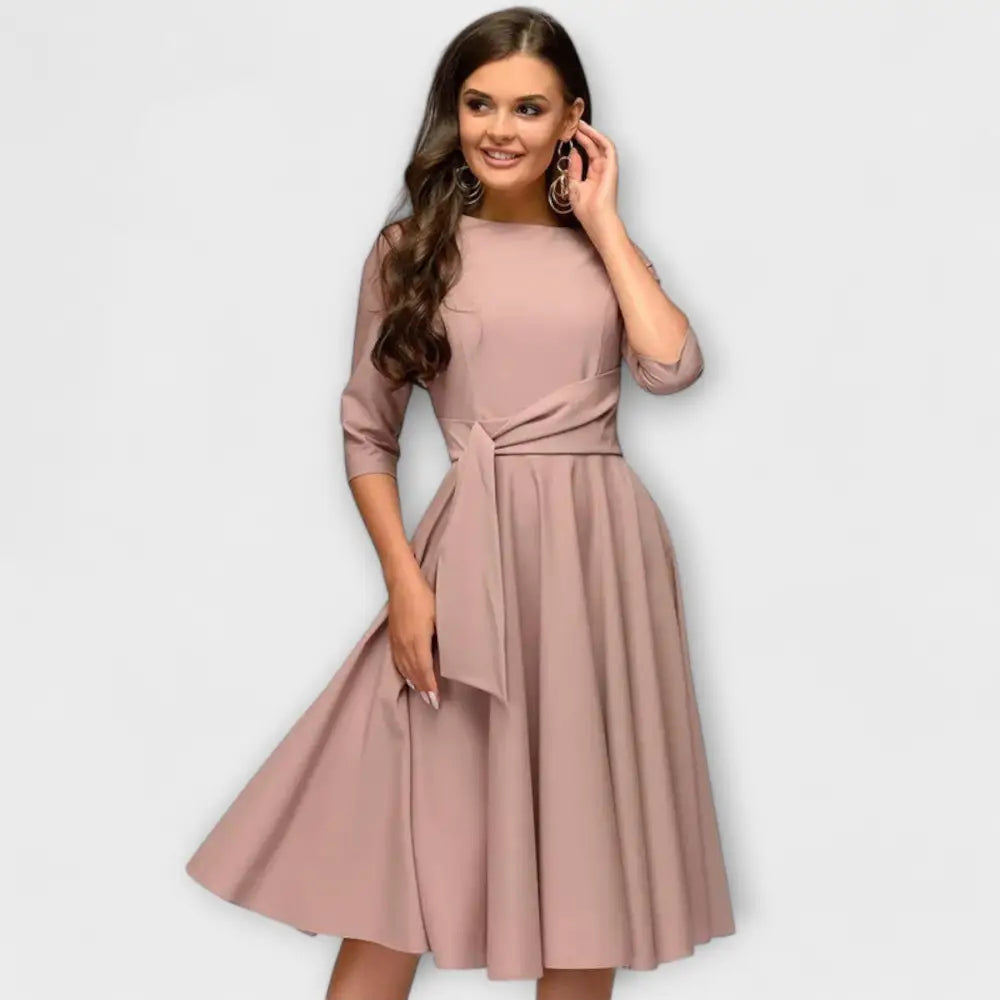 Alba – Vestido Glamour Fluir Sofisticado - Pink / S - Vestidos