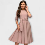 Alba – Vestido Glamour Fluir Sofisticado - Pink / S - Vestidos