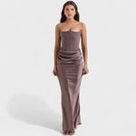 Alba – Vestido Maxi Chic y Con Estilo - Gris / S - Vestidos