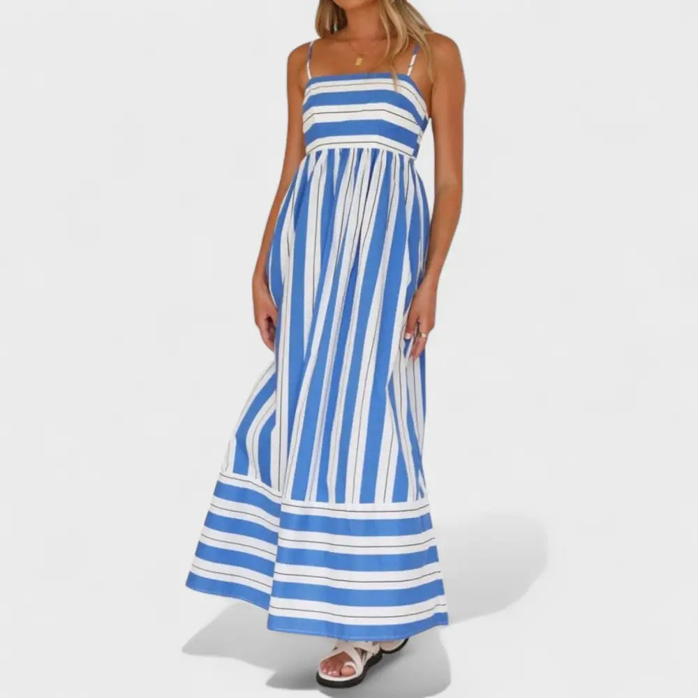 Ana – Vestido Estilo Floreado para Momentos Especiales - Azul / S - Vestidos