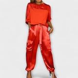 Carla – Conjunto Estilo Sofisticado - Naranja / S - CONJUNTOS