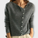Clara – Cárdigan Estilo Chic y Confortable - Grau / S - Suéteres & Cardigans