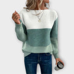 Clara – Suéter Estilo Patchwork Moderno y Elegante - Verde / S - Suéteres & Cardigans