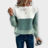 Clara – Suéter Estilo Patchwork Moderno y Elegante - Verde / S - Suéteres & Cardigans