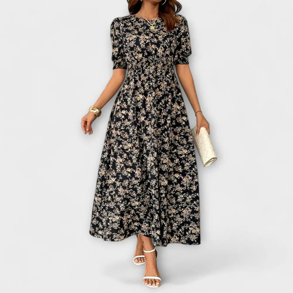 Clara – Vestido Encanto Floral Atemporal - Negro / XS - Vestidos