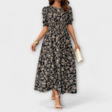 Clara – Vestido Encanto Floral Atemporal - Negro / XS - Vestidos