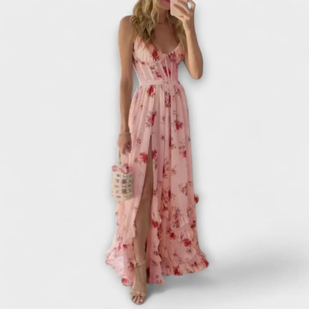Clara – Vestido Encanto Floral - Rosa / S - Vestidos