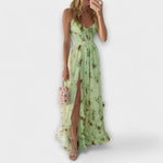 Clara – Vestido Encanto Floral - Verde / S - Vestidos