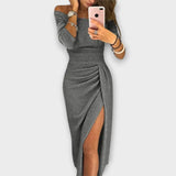 Clara – Vestido Encanto Nocturno - Grau / S - Vestidos