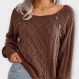 Claudia – Suéter Chic con Estilo Sofisticado - Braun / S - Suéteres & Cardigans