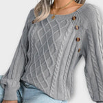 Claudia – Suéter Chic con Estilo Sofisticado - Grau / S - Suéteres & Cardigans