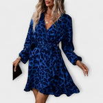 Claudia – Vestido Elegancia Salvaje y Chic - Azul / S - Vestidos