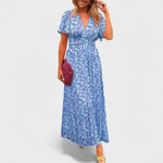Claudia – Vestido Encanto Floral Radiante - Azul / S - Vestidos
