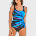 Dalia – Traje de Baño Estilo y Comodidad Atemporal - Blau-Schwarz-Streifen / S