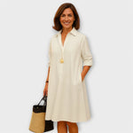 Elena – Vestido Elegancia y Comodidad Atemporal - Blanco / XS - Vestidos