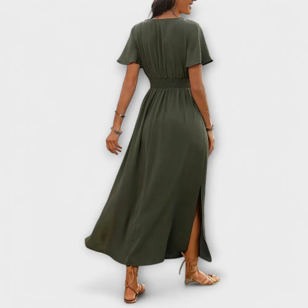 Estefanía – Vestido Elegancia Atemporal con Escote en V - Vestidos