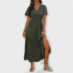 Estefanía – Vestido Elegancia Atemporal con Escote en V - Vestidos