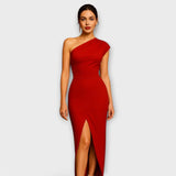Inés – Vestido Elegancia Asimétrica - Rojo / XS - Vestidos