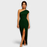 Inés – Vestido Elegancia Asimétrica - Verde / XS - Vestidos