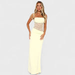 Isabel – Vestido Brillo Sutil para Momentos Especiales - Amarillo / XS - Vestidos