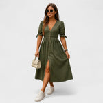 Isabel – Vestido Chic de Denim Elegante - Gris / S - Vestidos