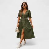 Isabel – Vestido Chic de Denim Elegante - Gris / S - Vestidos