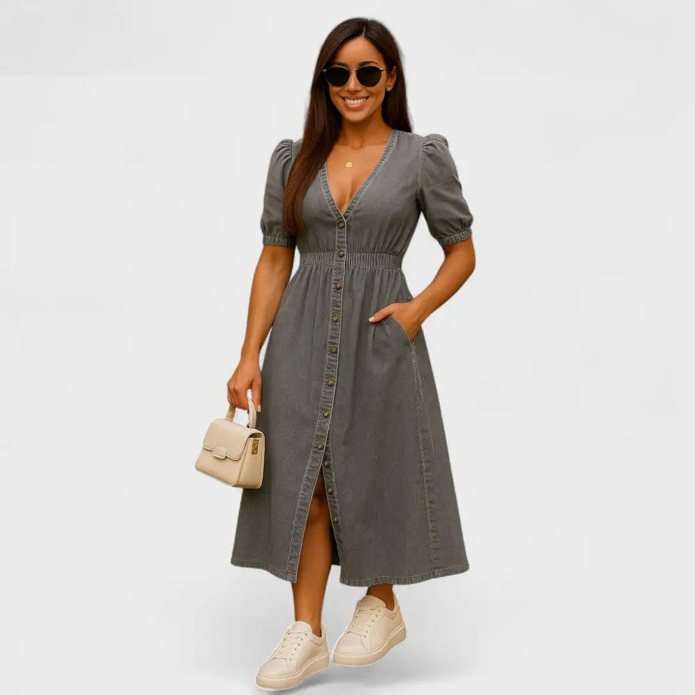 Isabel – Vestido Chic de Denim Elegante - Vestidos