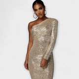 Lorena – Vestido Elegancia Cautivadora - Oro / XS - Vestidos
