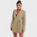 Lucía – Vestido Chic de Noche Elegante - Khaki / S - Vestidos