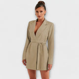 Lucía – Vestido Chic de Noche Elegante - Khaki / S - Vestidos
