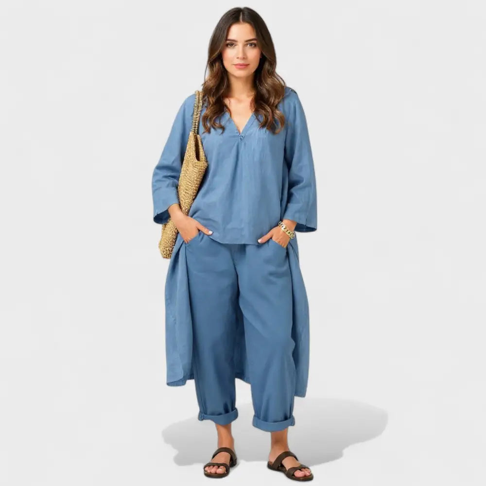 Luzia – Conjunto Fresco y Elegante para el Verano - Azul claro / S - Vestidos
