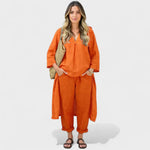 Luzia – Conjunto Fresco y Elegante para el Verano - Naranja / S - Vestidos