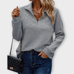 María – Pullover Chic y Versátil - Grau / S - Suéteres & Cardigans