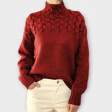 María – Suéter Textura Única y Estilo Chic - Rojo / S - Suéteres & Cardigans