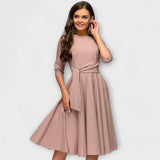 María – Vestido Elegancia Fluyente - Pink / S - Vestidos