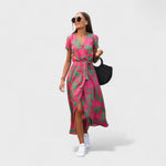 María – Vestido Encanto Floral Atemporal - Rosa / S - Vestidos
