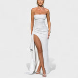 María – Vestido Glamour de Noche - Blanco / S - Vestidos