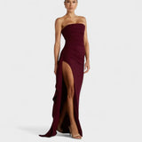 María – Vestido Glamour de Noche - Burdeos / S - Vestidos