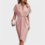 Mariana – Vestido Estilo Envolvente y Sofisticado - Rosa / S - Vestidos