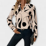 Marina – Blusa Toque Geométrico Sofisticado - Aprikose / XS - Marina – Blusa Toque Geométrico Sofisticado > Blouses > >