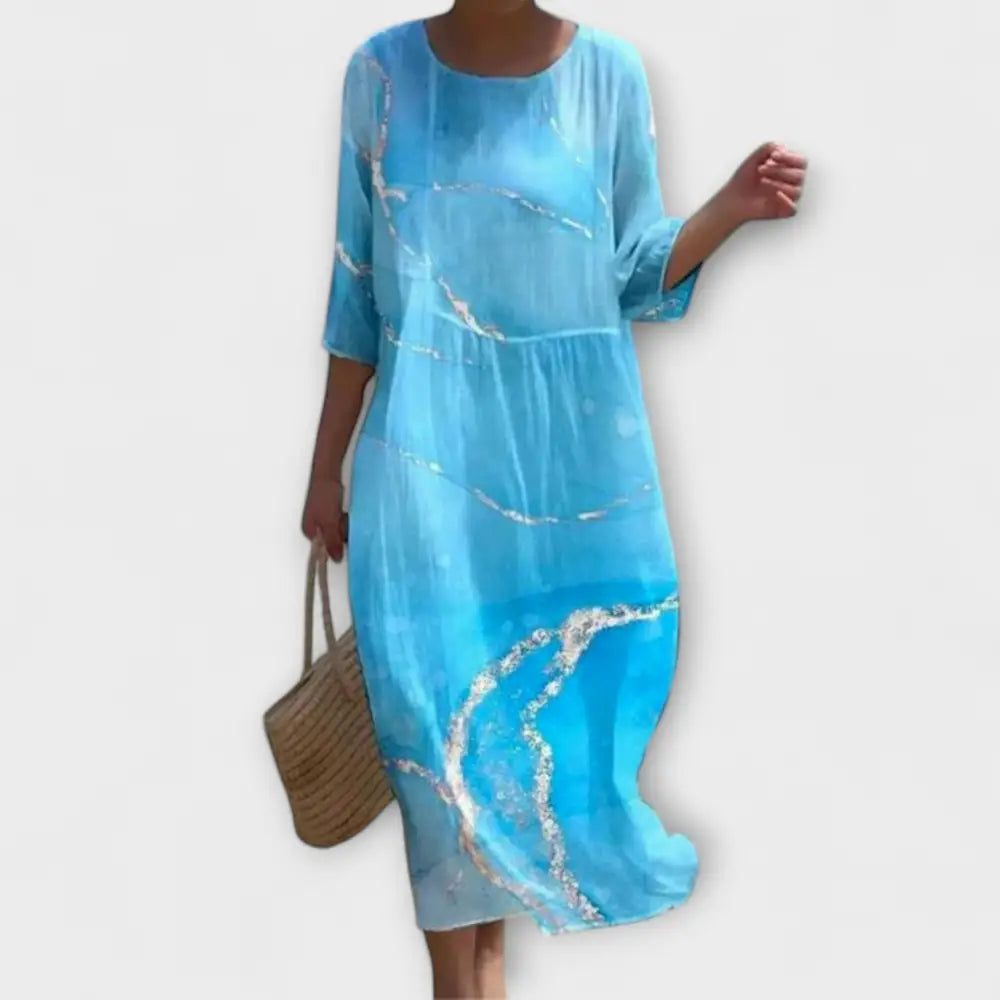 Marina – Vestido Belleza Floral en Movimiento - Azul cielo / S - Vestidos