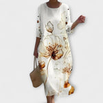Marina – Vestido Belleza Floral en Movimiento - Blanco / S - Vestidos