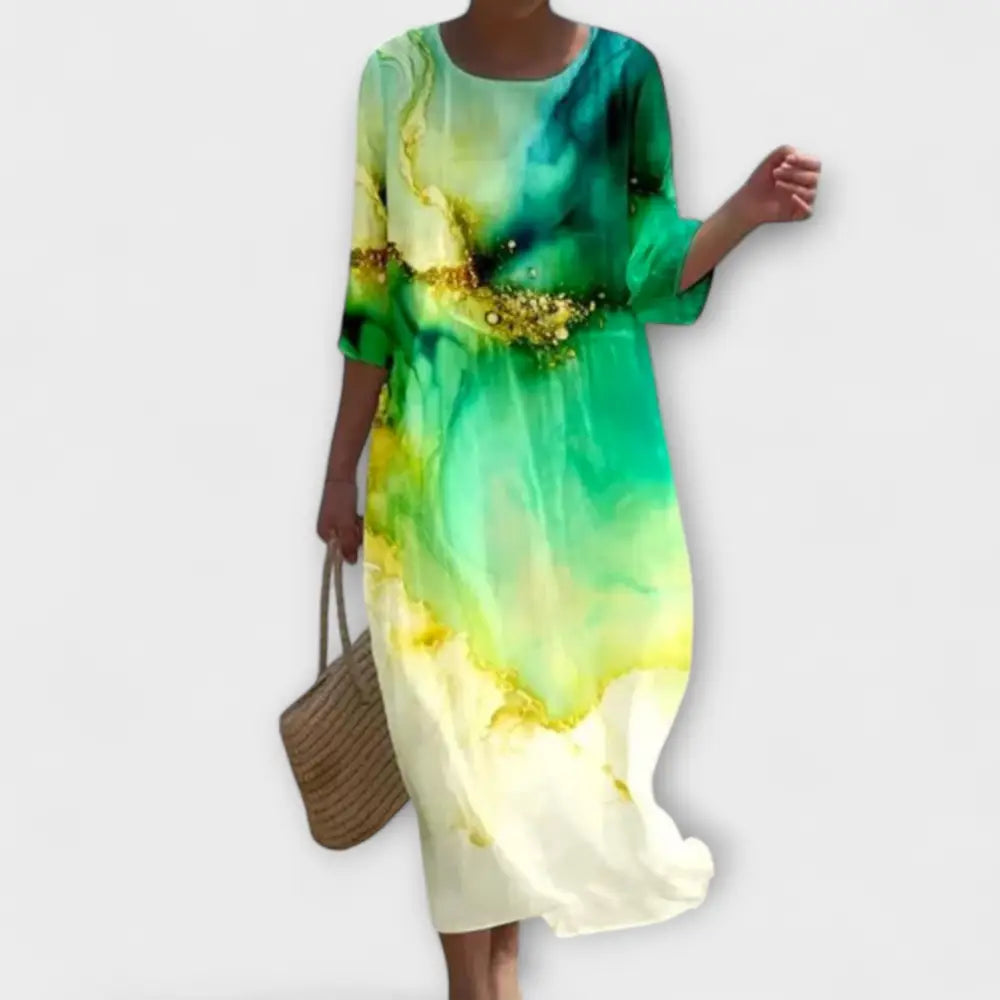 Marina – Vestido Belleza Floral en Movimiento - Verde oscuro / S - Vestidos
