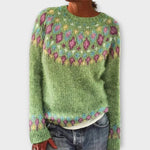Mireia – Suéter Estilo Vintage Cálido y Chic - Dunkelgrün / XS - Suéteres & Cardigans