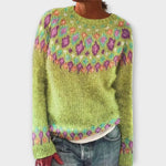 Mireia – Suéter Estilo Vintage Cálido y Chic - Hellgrün / XS - Suéteres & Cardigans