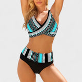 Nuria – Bikini Elegancia Verano - Azul / S - Brisa Cruzada – Bikini moldeador con alma de verano