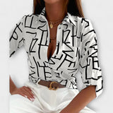 Nuria – Blusa Elegancia Atemporal y Chic - Weißer Schriftzug / S - Nuria – Blusa Elegancia Atemporal y Chic > Blouses >