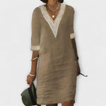 Olivia – Vestido Elegancia Fresca y Confort - Khaki / S - Vestidos