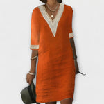 Olivia – Vestido Elegancia Fresca y Confort - Naranja / S - Vestidos